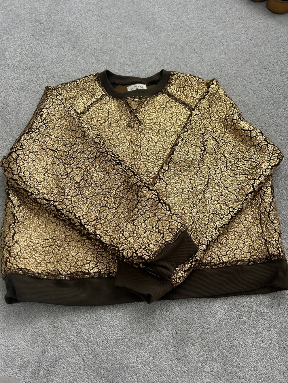 Electric & Rose Gold and Brown Crackle-Print Sweatshirt